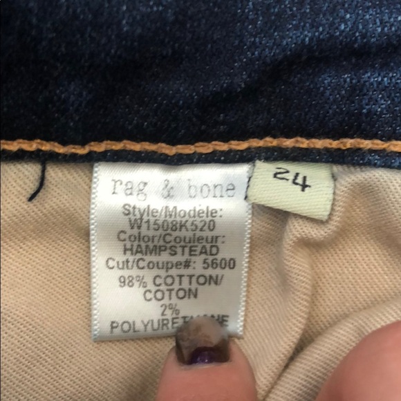 • Rag & Bone • Cigarette Leg Jeans Hampstead 24 - Picture 3 of 4